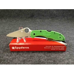 Couteau Spyderco Salt 2 Green Delica 4 Lame Acier LC200N Manche FRN Made Japan SC88FPGR2 - Livraison Gratuite