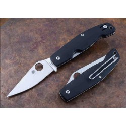 Couteau Spyderco Pattadese Lame Acier M390 Manche G10 Linerlock Clip Made Italy SC257GP - Livraison Gratuite