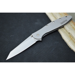 Couteau Kershaw Random Leek A/O Lame Acier 14C28N BB Manche Acier 410 Framelock USA KS1660R - Livraison Gratuite