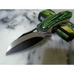 Couteau Rough Ryder Bullfrog A/O Lame Acier Inox Manche Green G10 Linerlock Clip RR2258 - Livraison Gratuite