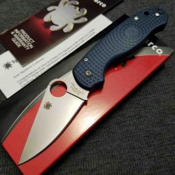 Couteau Spyderco Paramilitary 3 Lame Acier CPM-SPY27 Manche Blue FRN Compression Lock Made USA SC223PCBL - Livraison Gratuite