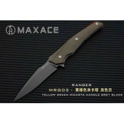 Couteau Maxace Ranger Green Lame Acier XW42 Manche G-10 Linerlock Clip MAXMRG03 - Livraison Gratuite