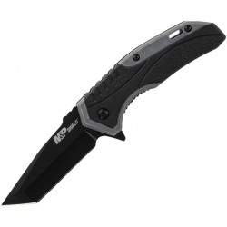 Couteau Smith&Wesson Shield A/O Lame Tanto 8Cr13MoV Manche Caoutchouc Linerlock Clip SW1139486 - Livraison Gratuite 