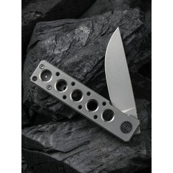 Couteau We Knife Co Ltd Miscreant 3.0 Gray Lame Acier CPM 20CV Manche Titane IKBS Framelock Clip WE2101A - Livraison Gratuite