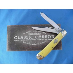 Couteau Rough Rider Trapper Carbon Yellow Manche Abs 2 Lames Acier T10 RR1731 - Livraison Gratuite