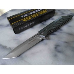 Couteau Tactical Urban Tanto Tac Force A/O Lame 3Cr13 Manche Aluminium Linerlock Clip TF1034GY - Livraison Gratuite