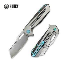 Couteau Kubey Atlas Titanium Lame Acier S35VN Manche Titane IKBS Framelock Clip KUB290A - Livraison Gratuite