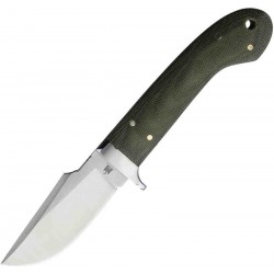 Couteau Bushcraft Komoran Green Lame Acier 7Cr17MoV Manche Micarta Etui Cuir KO026 - Livraison Gratuite