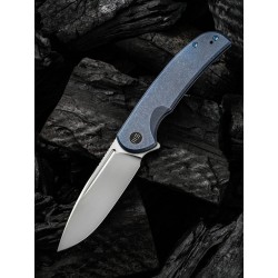 Couteau We Knife Beacon Blue Lame Acier CPM-20CV Manche Titane IKBS Framelock Clip WE20061B2 - Livraison Gratuite