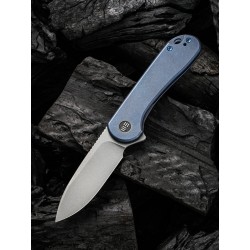 Couteau We Knife Elementum Blue Manche Titane Lame Acier CPM-20CV IKBS Framelock Clip WE18062X2 - Livraison Gratuite