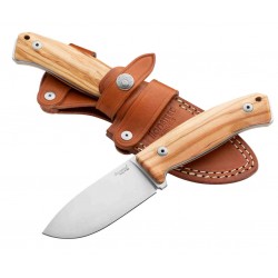 Couteau LionSteel M2M Olive Lame Acier M390 Manche Bois Etui Cuir Made Italy LSTM2MUL - Livraison Gratuite