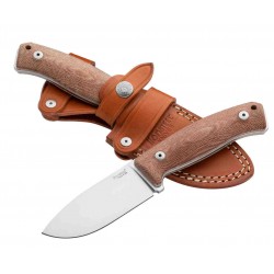 Couteau LionSteel M2M Lame Acier M390 Manche Natural Micarta Etui Cuir Made Italy LSTM2MCVN - Livraison Gratuite