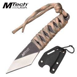 Couteau de Cou Mtech Kiridashi Tanto Lame Acier 3Cr13 Manche Paracorde Etui Kydex MT2093C - Livraison Gratuite