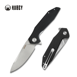 Couteau Kubey Nova Black Manche G10 Lame Acier D2 IKBS Linerlock Clip KUB117A - Livraison Gratuite