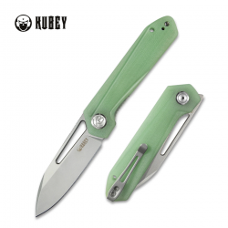 Couteau Kubey Royal Jade Manche G10 Lame Acier D2 IKBS Linerlock Clip KUB321B - Livraison Gratuite