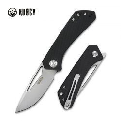 Couteau Kubey Front Flipper EDC Black Manche G10 Lame Acier D2 IKBS Linerlock Clip KUB331A - Livraison Gratuite