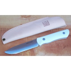 Couteau Real Steel Bushcraft III White Convex Lame Acier D2 Manche G10 Etui Cuir RS3728C - Livraison Gratuite