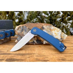 Couteau QSP Osprey Blue Lame Acier 14C28N Manche Micarta IKBS Linerlock Clip QS139B - Livraison Gratuite