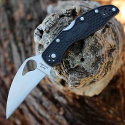 Couteau Spyderco Byrd Meadowlark 2 Wharncliffe Lame Acier 8Cr13MoV Manche FRN Lockback Clip BY04PBKWC2 - Livraison Gratuite