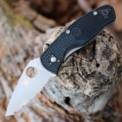 Couteau Spyderco Persistence Lightweight Lame Acier 8Cr13Mov Serr Manche FRN Linerlock SC136SBK - Livraison Gratuite