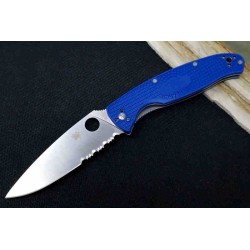 Couteau Spyderco Resilience Lightweight Lame Acier CPM-S35VN Combo Manche Blue FRN Linerlock Clip SC142PSBL - Livraison Gratuite