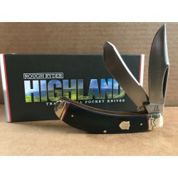 Couteau Rough Ryder Bow Highland Blue Jean Lame Acier 440 Manche Micarta RR2379 - Livraison Gratuite