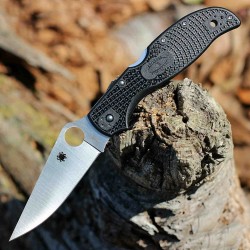 Couteau Spyderco Stretch 2 XL Plain Lame Acier VG-10 Manche FRN Lockback Made In Japan SC258PBK - Livraison Gratuite