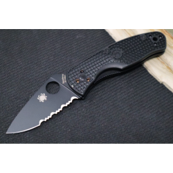 Couteau Spyderco Persistence Black Lightweight Lame Acier 8Cr13Mov Combo Manche FRN Linerlock SC136PSBBK - Livraison Gratuite