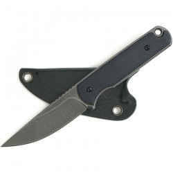 Couteau Ferrum Forge Lackey Black Lame Acier D2 Manche G10 Etui Kydex FF001 - Livraison Gratuite