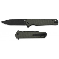 Couteau QSP Mamba V2 Green Lame Acier D2 Black Manche Micarta IKBS Linerlock Clip QS111I2 - Livraison Gratuite