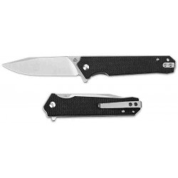 Couteau QSP Mamba V2 Black Lame Acier D2 Satin Manche Micarta IKBS Linerlock Clip QS111G1 - Livraison Gratuite