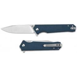 Couteau QSP Mamba V2 Blue Lame Acier D2 Satin Manche Micarta IKBS Linerlock Clip QS111H1 - Livraison Gratuite