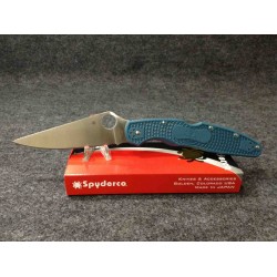 Couteau Spyderco Police 4 K390 Manche FRN Blue Lame Acier K390 Lockback Clip Made Japan SC07FP4K390 - Livraison Gratuite