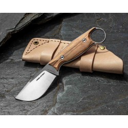 Couteau Real Steel Furrier Skinner Lame Acier N690 Manche Olive Wood Etui Cuir RS3611W - Livraison Gratuite