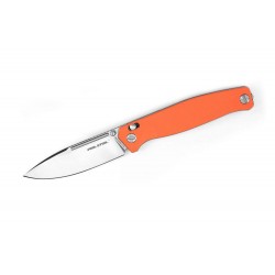 Couteau Real Steel HUGINN Orange/Satin Manche G10 Lame Acier VG10 Slide Lock Clip RS7651OS - Livraison Gratuite