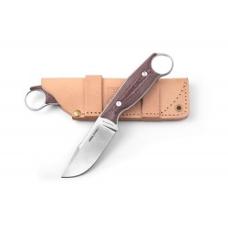 Couteau Real Steel Furrier Harpoon Lame Acier N690 Manche Red Micarta Etui Cuir RS3612RM - Livraison Gratuite