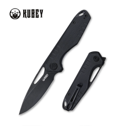 Couteau Kubey Doris Black Lame Acier 14C28N Darkwashed Manche G10 IKBS Linerlock Clip KUB324E - Livraison Gratuite