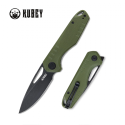 Couteau Kubey Doris Green Lame Acier 14C28N Darkwashed Manche G10 IKBS Linerlock Clip KUB324C - Livraison Gratuite