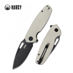 Couteau Kubey Tityus Ivory Lame Acier D2 Dark Stonewash Manche G10 IKBS Linerlock Clip KUB322H - Livraison Gratuite