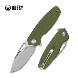 Couteau Kubey Tityus Green Lame Acier D2 Bead Blasted Manche G10 IKBS Linerlock Clip KUB322B - Livraison Gratuite