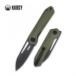 Couteau Kubey Royal Nest OD Green Lame Acier D2 Dark Manche G10 IKBS Linerlock Clip KUB321F - Livraison Gratuite