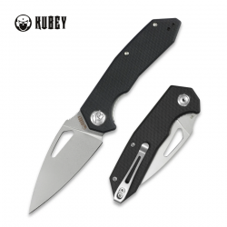 Couteau Kubey Coeus Black Lame Acier D2 Bead Blasted Manche G10 Linerlock CLip IKBS KUB122A - Livraison Gratuite