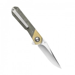 Couteau Kizer Micarta Green Lame Acier 154CM Manche Micarta IKBS Linerlock Clip KIV3614C1 - Livraison Gratuite