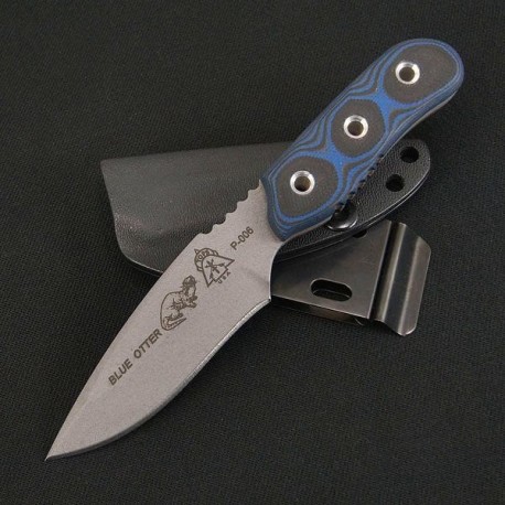 Couteau Tops Blue Otter Acier Carbone 1095 Manche G-10 Etui Kydex Made In USA TPOT01 - Livraison Gratuite