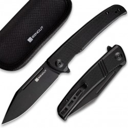 Couteau SENCUT Brazoria Black Manche G10 Lame Acier D2 Blackwash IKBS Linerlock Clip SA12A - Livraison Gratuite