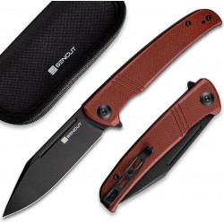 Couteau SENCUT Brazoria Burgundy Manche G10 Lame Acier D2 Blackwash IKBS Linerlock Clip SA12C - Livraison Gratuite