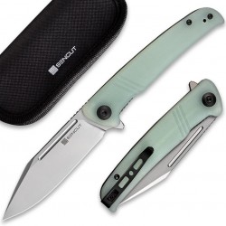 Couteau SENCUT Brazoria Jade Manche G10 Lame Acier D2 Satin IKBS Linerlock Clip SA12B - Livraison Gratuite