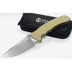 Couteau Maxace Knives Sandstorm K Lame Acier Bohler K110 Manche Brown G10 IKBS Linerlock Clip MAXMCK07 - Livraison Gratuite