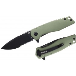 Couteau Schrade Artillery Green Lame Acier AUS-10 Manche Aluminium Linerlock Clip SCH1159312 - Livraison Gratuite