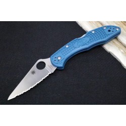 Couteau Spyderco Delica 4 Lightweight K390 Manche FRN Blue Locback Clip Made Japan SC11FSK390 - Livraison Gratuite